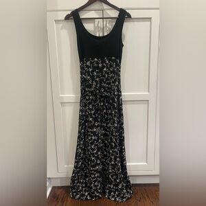 Naf Naf VTG Y2K maxi floral dress size S black